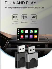 XUDA New 2in1 Wired To Wireless CarPlay Adapter, Android Auto Dongle, Super Mini Carplay Ai Box,High-Quality Car Accessory Smart Box 5GHz WiFi Type-C/USB - A - View 3