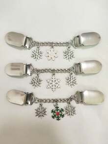 3 Stück Vintage elastische Schal-Clips, Cardigan-Clips, geeignet für Kleider, Hosen Rücken, Taillengürtel, Frauen Broschen-Clips - Verschiedenfarbig - Übersicht 7