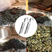 2pcs Portable Tea Accessories For Home Stainless Steel Filter Tea Maker Piping Design Tea Spoon Brewer Long Handle Metal Creative Cup - 銀色/2件 - 查看 8