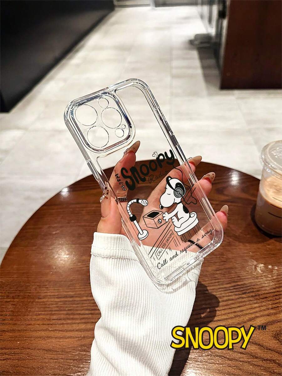 SNOOPY A Cartoon Anime  Transparent Space Phone Case, Made Of Tpu Material, Can Be Given As A Holiday Gift. It Is Suitable For Apple Phones, And The New Model Is Suitable For Protecting IPhone13/14/15/16/17Pro Max/Galaxy Models - Trong sáng - Xem 1