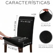 6 Pieces Universal Elastic Washable Dustproof Dining Chair Covers For Kitchen, Living Room, Hotel, And Events - Black - View 4
