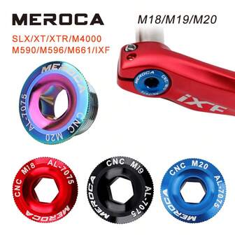 Bicycle Aluminum Alloy Crank Cover Mountain Bike Chainset Crank Screw M18 M20 Compatible With Shimano IXF M19 Crank Cycling Accessories