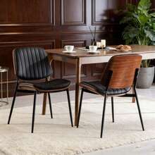 Dining Chairs - Black + PU Leather + Foam - View 1