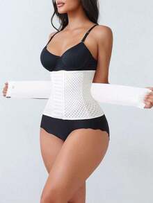 1pc Women Waist Trainer Corset, Postpartum Shapewear To Slim Waist, Tummy Control, Workout Support Waist Cincher ZCKE - 黑色 - 查看 10