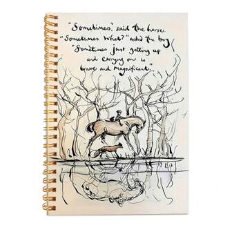 1pc Modern Mole, Fox And Horse Spiral Notebook - 5.5x8.3 Inch Hardcover Journal With Inspirational Quotes, 100 College Ruled Pages, Ideal Gift For Women, Teachers, Students, Office And School Supplies, Farm Animals, Diaries, School Essentials, Stationery