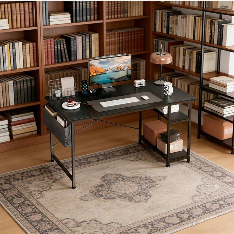 Mesa Auxilia Escritorio Minimalista Mueble Escritorio Para Oficina - Negro - Ver 1