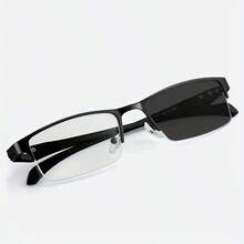 1-Pack Progressive Multifocal Unisex Full-Rim Reading Glasses Lightweight Durable Metal Frame Photochromic Lenses Far And Near Vision Support Ideal For Driving And Office Use - 黑色 - 查看 13