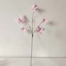 1 pezzo Fiore artificiale a forma di farfalla, stelo finto secco a forma di farfalla di 5/8, decorazione per casa, finestra e giardino, vetrina e composizione floreale, di alta qualità e realistica, adatto per arco floreale da matrimonio - Multicolore - Visualizzare 15