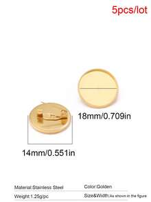 5pcs Stainless Steel Brooch Clip Base Pins Blank Cabochon Pin Base Badge Holder For DIY Jewelry Making Findings Supplies - Brooch Base - View 11