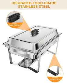 Techigher Chafing Dishes For Buffet 2/4/6 Pack, 8QT Food Warmers For Parties Buffet, Chafing Dish Buffet Set With Folding Frame For Any Party - 4 Pack - View 6
