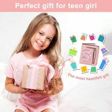 Regalos de cumpleaños para adolescentes y niñas, billeteras pequeñas con inicial RFID para niñas y adolescentes, Púrpura, Small (3 - Rosado - Ver 7