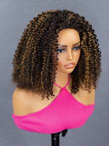 CURLYME Wear & Go 金色挑染渐变卷曲半头假发 3合1抽绳真人发假发 预造型无缝自然发际线 180%密度 14-16英寸波波头 18-26英寸长款 无胶 新手友好 未经加工的处女发 圣诞假发 - S2/30 - 查看 3