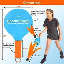VIAHART Goodminton Raquetas de Bádminton Divertido Juego de Bádminton para Interiores y Exteriores para niños niñas y personas de todas las edades. - como en la foto - Ver 5