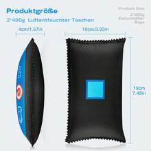 2X Reusable Car Dehumidifier Bag – Moisture Absorber For Cars & Small Spaces - Black - View 5
