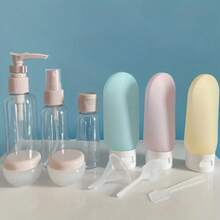 Bộ 11 chai du lịch tái sử dụng - Thích hợp mang lên máy bay, có thể đựng sữa tắm, kem dưỡng da, dầu xả, v.v. - Bền và nhẹ, vật dụng thiết yếu cho du lịch - Nhiều màu - Xem 15