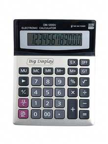 1个大屏幕12位铝制金属金融计算器，桌面办公用品