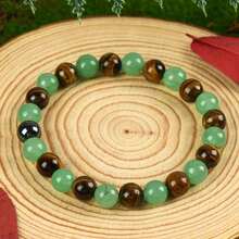 1pc Arpurraina Money Attraction Bracelet With Green Aventurine & Tiger Eye - Solid Unscented Prosperity & Wealth Amulet Birthday, Anniversary, Summer Vacation & Theme Parties Jewelry Charms Abundance Bracelet - Multicolor - View 5