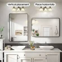 36"X 24" Black Bathroom Mirrors For Over Sink, Vanity Mirror Wall Mounted,Framed Rectangle Mirrors For Living Room Entryway, Anti-Rust, Tempered Glass Hangs Horizontally Or Vertically - 36英寸x24英寸 - 查看 5