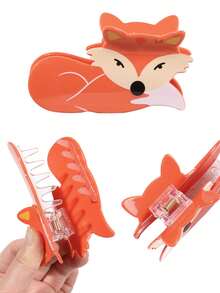 1pc Cute Acrylic Fox Hair Claw Clip, High-End Hair Claw For Ponytail, Painless Hair Accessory For Outdoor, Party, Dinner, Holiday, Valentine's Day, Easter, Thanksgiving, Birthday, Creative Gift Fashion Hair Clip Elegant Hair Accessories - Multicolor - View 6