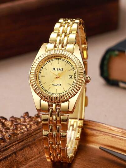 1pc Elegant Women's Quartz Watch, Vintage Barrel Shaped Stainless Steel Band, Suitable For Women's Daily Wear Or Gift Giving For Occasions Like Christmas, Valentine's Day, Ramadan, Eid, Carnival