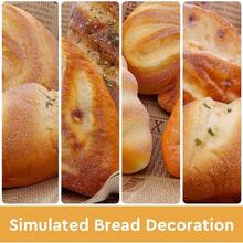Juego de 7 piezas de decoración de pan artificial para pan francés falso pan de cruasán realista simulación baguette de sésamo modelo rombo repostería pastelería cocina fiesta - Conjunto D7 - Ver 4