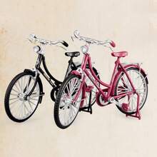 1件复古自行车模型，红黑两色可选，28英寸复古自行车模型，需自行组装，迷你自行车模型装饰，合金自行车收藏品，老式微型车家居装饰