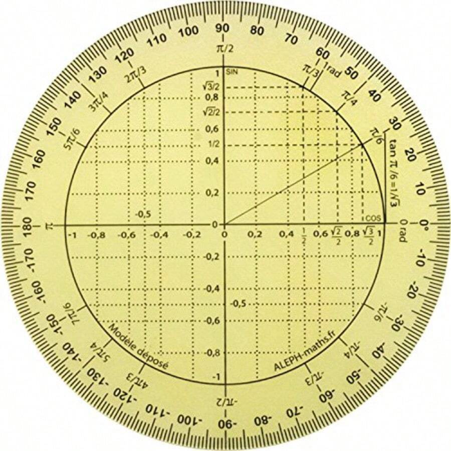 ALEPH Circular Trigonometric Protractor - como en la foto - Ver 1