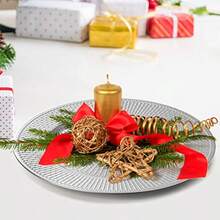 DEAYOU - Paquete de 12 placas de carga plateadas cargadores de abalorio de 13 pulgadas para platos de cena bandejas de plástico reutilizables para bodas fiestas eventos juegos de mesa decoración - Plateado - Ver 7