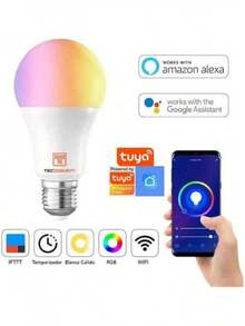 EstiloFoco Inteligente WiFi, Multicolor + Luz Blanca Cálida (LED RGBW), Compatible con iOS, Android, Alexa y Asistente de  para redes de 2.4 GHz (No Requiere Hub), 10W, Dimmeable Desde App TECDOMOTIVersión mejorada - 1 - Ver 5