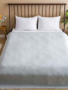 100% Cotton Single Bed Blanket & Bedspread - 160x220 Cm, Soft And Comfortable, Made In Turkey - 霧霾藍 - 查看 2