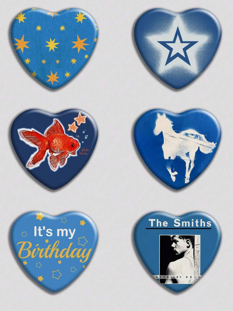 Huy hiệu hình trái tim, Huy hiệu/Trâm cài áo thời trang cổ điển, Thiết kế phẳng 2D, Phụ kiện kim loại chất lượng cao, Thích hợp để trang trí quần áo, mũ, ba lô, Quà tặng vui nhộn cho bạn bè, bạn học, đồng nghiệp và thành viên gia đình - Nhiều màu - Xem 1