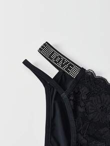 APRSEA 3 PSC Of Women's Letter LOVE Sexy Panties Lace Splicing Charming Mature Black Triangle Pants Shiny Ladies' Knickers - Multicolor - View 8