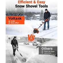 Cordless Snow Removal Tool With Wheels, 48V, 16-Inch, 4-Ah  -Powered Snow Blower With Directional Control - Cam và đen - Xem 5