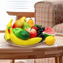 Paquete de frutas artificiales frutas falsas para decoración del hogar juego de frutas de simulación decoración de fiestas modelo de frutas para sesión de fotos fresas falsas mango plátanos. Total 14 piezas juego - Vistoso - Ver 5