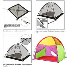 ATDAWN Play Tent Pop Up Tent Camping Playground Indoor Outdoor Playhouse for Boys and Girls Rainbow Colour - como en la foto - Ver 7