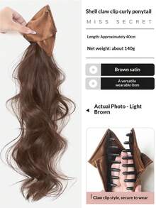 2026 New Satin Triangle Claw Clip Long Curly Ponytail, High-End Voluminous Updo Hairpiece - Multicolor - View 11