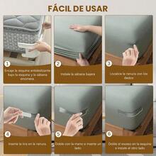 Clips de Fijación para Sábanas Bed Sheet Fixing Clips Genérico Bed Lock Evita sábanas Sueltas Compatibles con Todos los Colchones 4 Piezas Blanco - Blanco - Ver 4