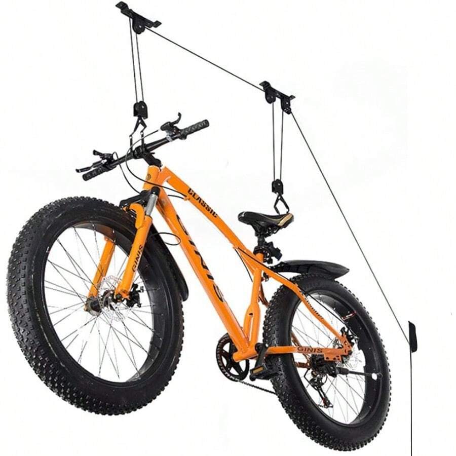 Wallmaster - Colgador de techo para bicicleta elevador de techo para bicicleta sistema de polea de bicicleta para cochera ganchos de bicicleta interiores 1 paquete - Elevadordebicicletanegra - Ver 1