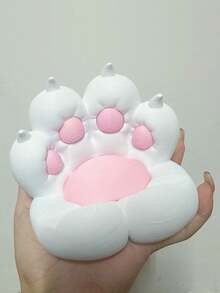 1个可爱猫爪造型桌面手机支架，色彩鲜艳，设计新颖，充电方便，防滑，适用于多种场景，包括手机支架、桌面支架、防滑塑料平板电脑支架，不含电池