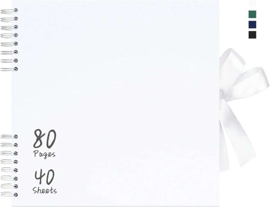 Vienrose Large Scrapbook 12x12 Inch, Photo Album Scrapbook DIY White Thick Kraft Paper Memory Book, Scrap Book Photo Albums For Couple Baby Wedding Family - ColorF - View 1