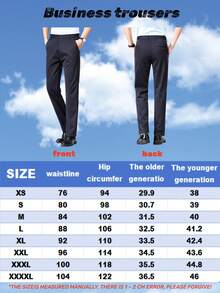3pcs Men's Classic Design Dress Pants, Solid Color Stretch Trousers For Business Occasions In Spring/Summer, Elegant Luxurious Style - Multicolor - View 12