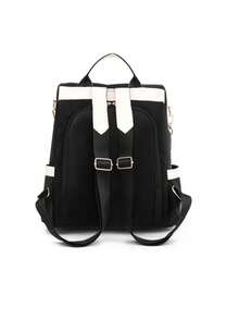 Women's Fashion PU Portable Backpack Bag, Anti-Theft And Waterproof - Black - View 4