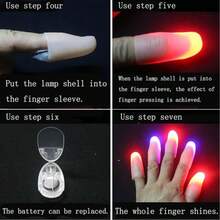 LED Magic Finger Lights, Magic Tricks, Thumb Lights, Pranks Toys, Luminous Magic Fingers, Fake Fingers, Magic Show, Party Supplies, Magic Props, Decorations - Multicolor - View 8