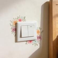 1/5pcs Floral Light Switch Stickers, Creative Watercolor Flower Plant Wall Decals, Self-Adhesive Outlet Decorations, Removable Vinyl Wall Stickers, Suitable For Living Room, Bedroom, Kitchen, Bathroom, Elegant Home Interior Decor - Multicolor - View 12