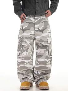 1 chiếc quần jeans ống rộng dáng suông nhiều túi hiệu Justice Brother Street Camo, phong cách đường phố thường ngày dành cho cặp đôi. - Nhiều màu - Xem 6
