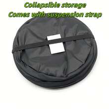 1 pieza Papelera plegable multifuncional portátil para coche, papelera plegable para coche, papelera colgante para coche, contenedor de almacenamiento para coche, bolsa de almacenamiento para respaldo, contenedor de almacenamiento para asiento de coche, papelera espiral para camping, accesorios para coche, adecuado para almacenamiento de basura en el coche - Negro - Ver 5