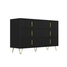 Elegant Sideboard With A Modern Design, Chest Of Drawers And Plenty Of Storage Space, Gold Handles - Black - View 4