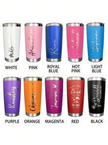 Personalized 20oz Vacation Tumbler, Custom Travel Mug, Beach Tumbler, Stainless Steel Mug, Girls Weekend Gift, Laser Engraved Tumbler, Personalized Tumbler, Custom Tumbler, Multi-Functional, Reusable, Easy To Clean, Exquisite - Multicolor - View 2