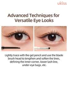 ukiss Gel Eyeliner Pencil With Brush, Smooth And Creamy Formula, Natural Makeup Look, Easy To Apply, Vivid Color, Nourishing, Waterproof, Sweat-Proof, Smudge-Proof - #A01 Black - 查看 10