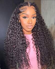 Bob Curly Headband Wig Short Deep Curly Glueless Wigs Put On And Go Wig Synthetic Hair 200% Density Jerry Curly Wig With Headband Deep Wave Wigs Scarf Wig For Women Full Machine Made Wig Natural Color - Natural Black - 查看 2
